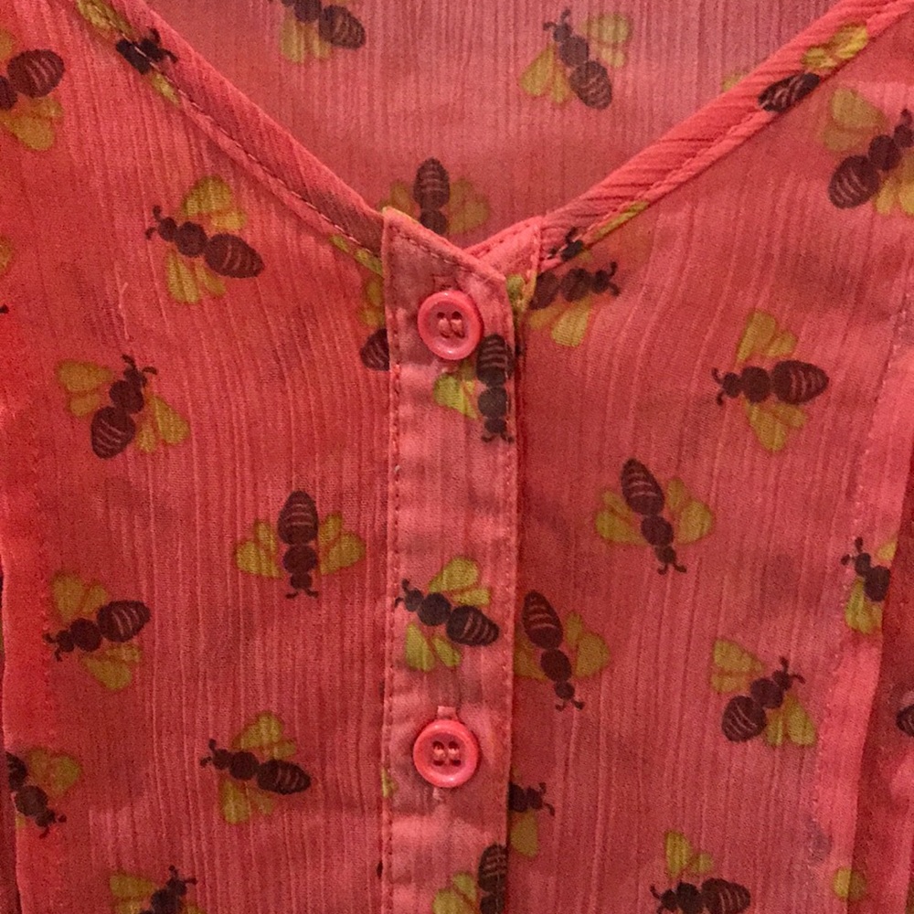 See-Through Bumblebee Button Down Blouse - image 2